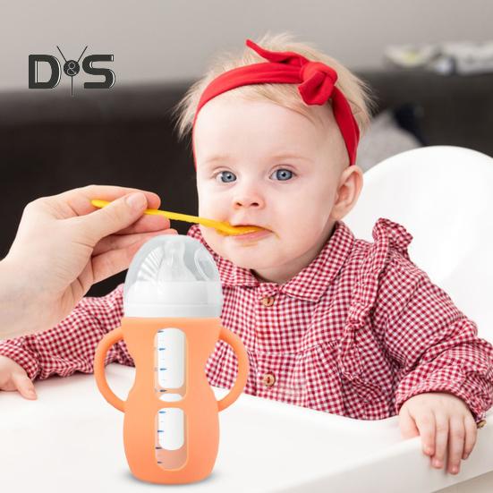 Babyflaskehylse for Philips 4/8 oz glass silikon lett gripehåndtak for fallbeskyttelse Reduser plasteksponering Babyflaskedeksel