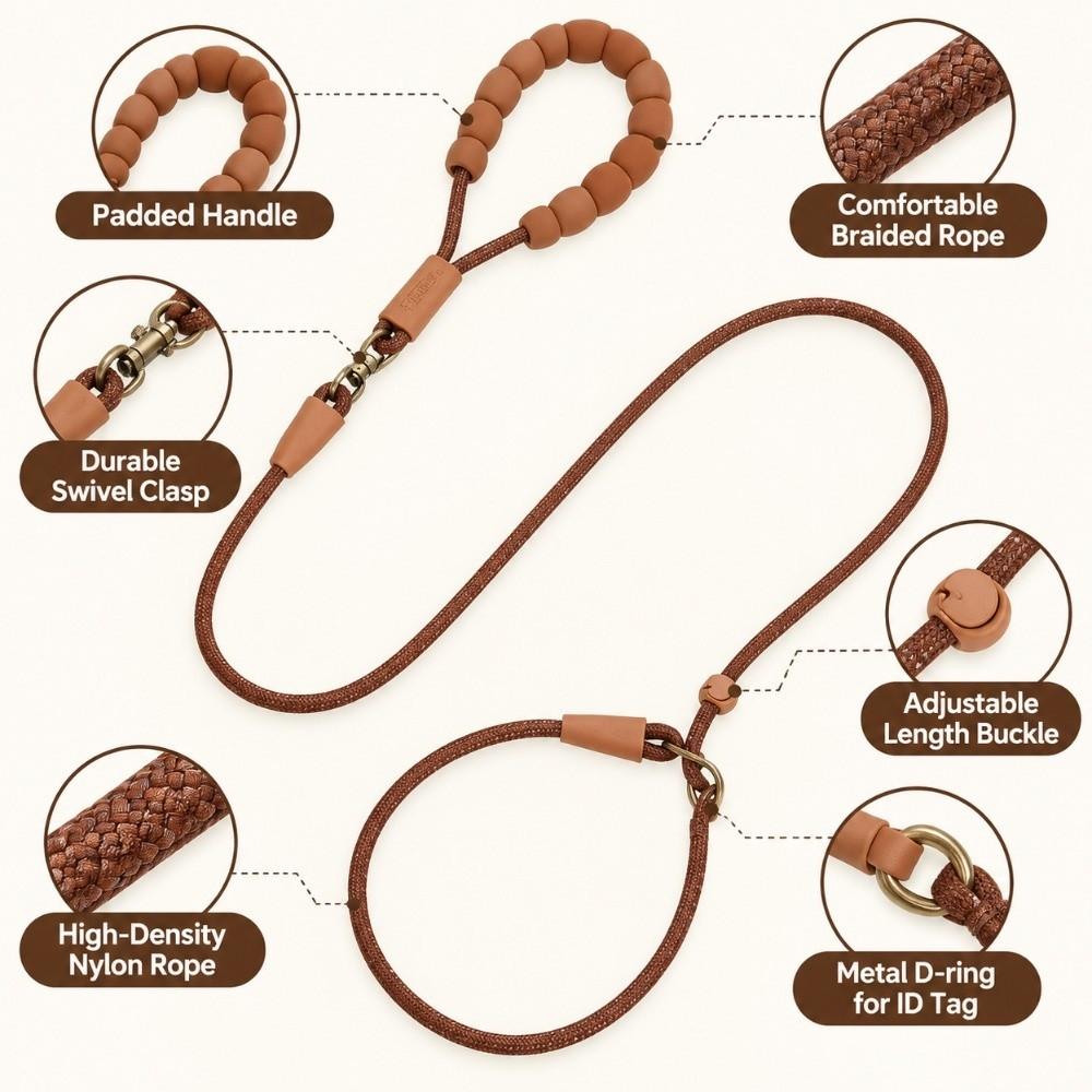 Nylon Dog P Leash Anti-choke Pet Training Leash Durable Slip Lead Dog Rope  For 0-6kg