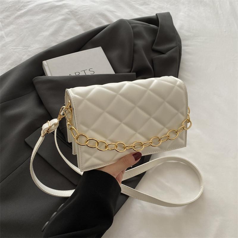 Chic Quilted Pattern Pu Shoulder Crossbody Bag Stylish Handbag For Everyday Use