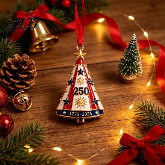 Winter Holiday Home Decor Patriotic Christmas Tree Ornaments, Acrylic Pendant for Independence Day, Decorative Pendants Indoor Outdoor Hanging Living