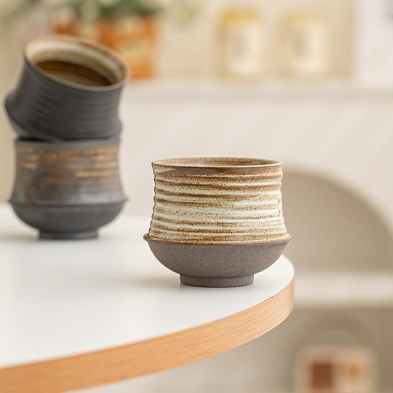 Ceramic hand-held coffee cup pig mouth cup kiln change coffee cup retro latte cup coarse pottery coffee cup