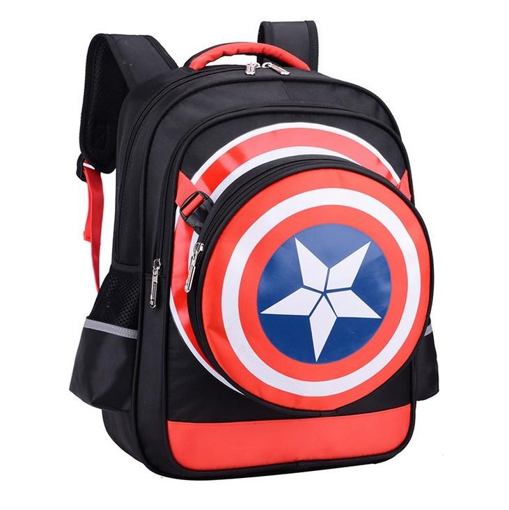 Captain Childrens America Backpack Shoulder Padding Multiple Compartment Storage