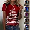 Christmas Tree Shirt Women's Fashion Shirt Hip-hop Christmas Shirt Harajuku Short Sleeved Top T-shirt Casual Round Neck