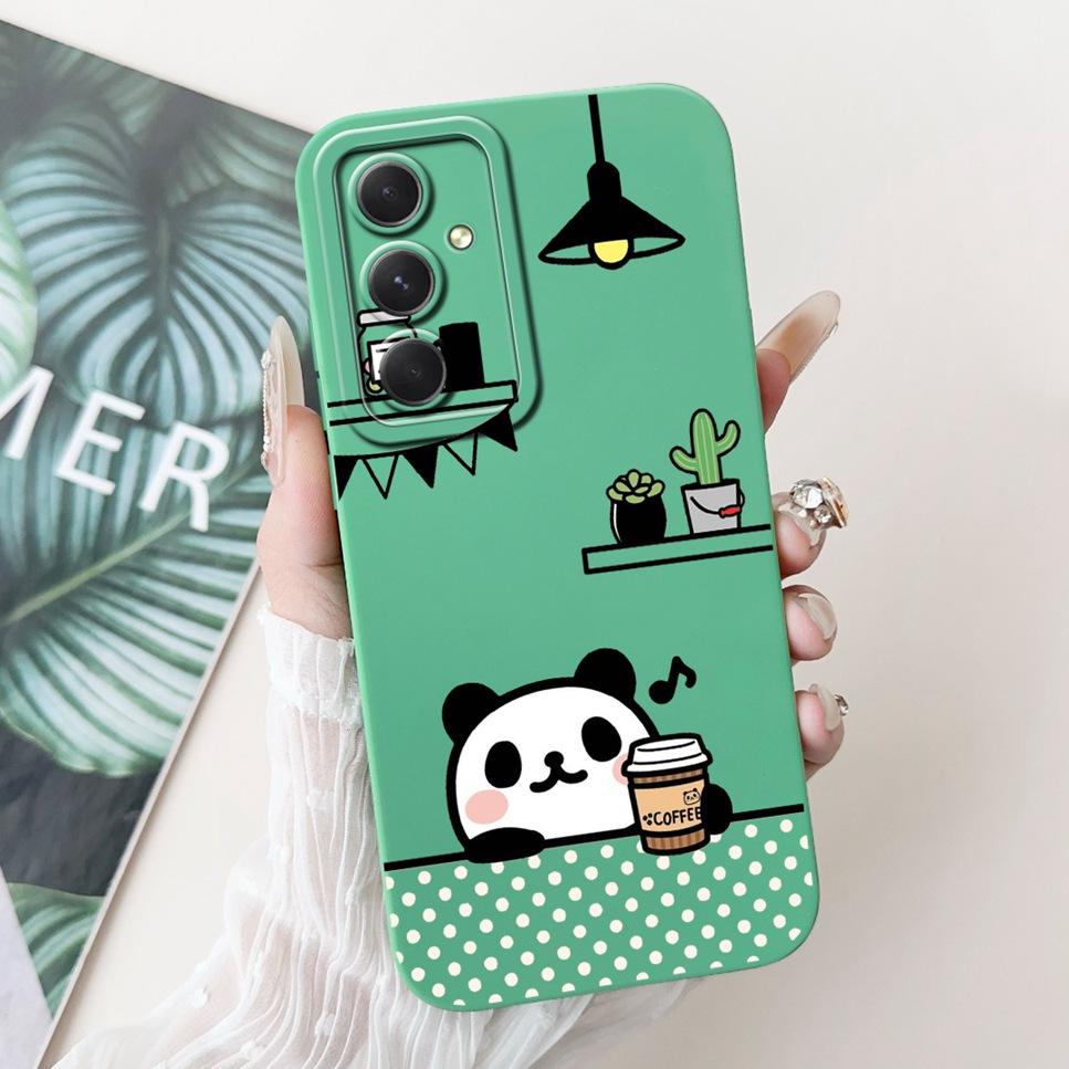 For Samsung Galaxy M55 Case SM-M556B Flower Cartoon Panda Soft Silicone Cover For Samsung M55 5G 6.7"Shockproof Phone Case Funda