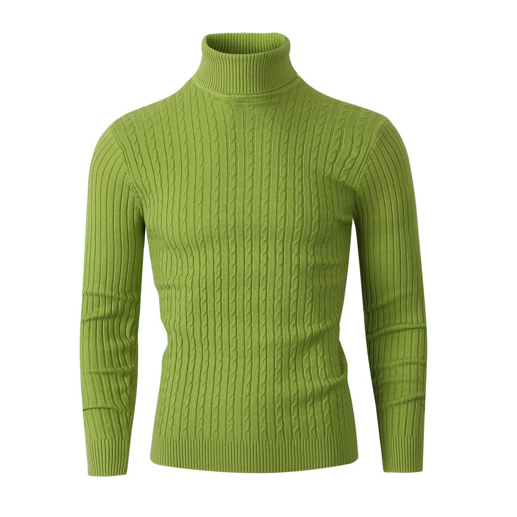Herren Pullover Herbst/Winter 2024 Hoher Kragen Unifarben Lässig Gestrickt