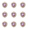 10Pcs/lot Alloy Rhinestone Heart Charms Gold Color Pendant for DIY Necklace Bracelet Earrings Jewelry Making Accessories