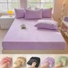 Winter Plush Elastic Fitted Sheet Double Bed Sheet Soft Warm Velvet Bedspread Mattress Cover Bed Linen Protector 90 150 180 200