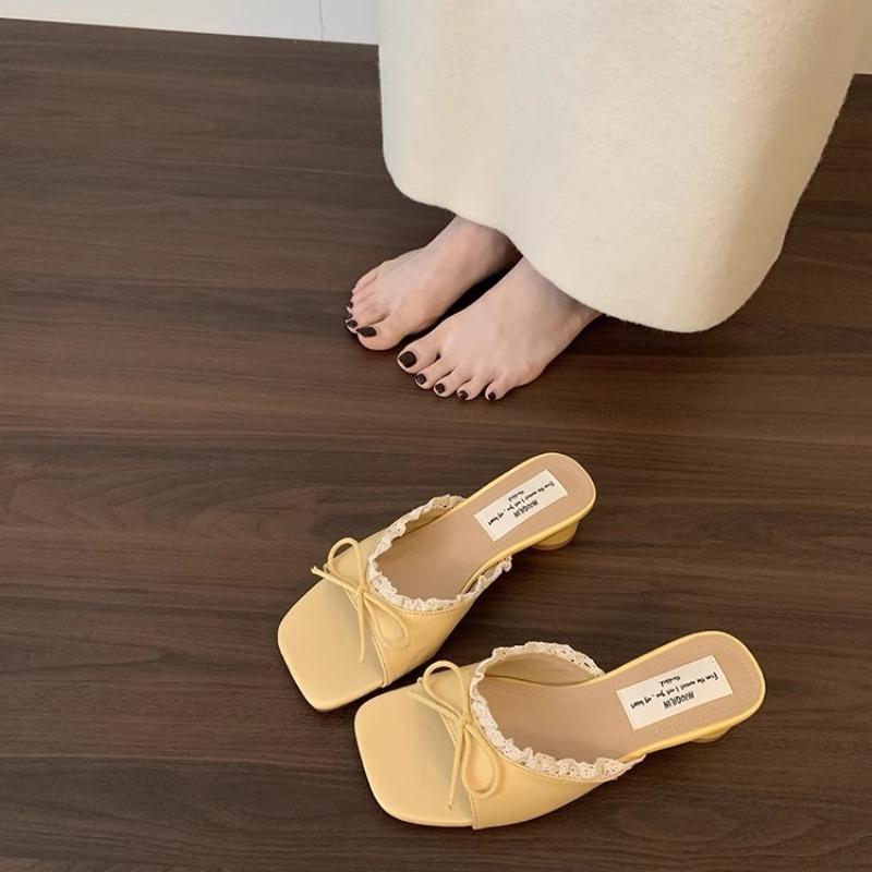 

Крутые тапочки женские летние новые милые кружевные сандалии с открытым носком 40