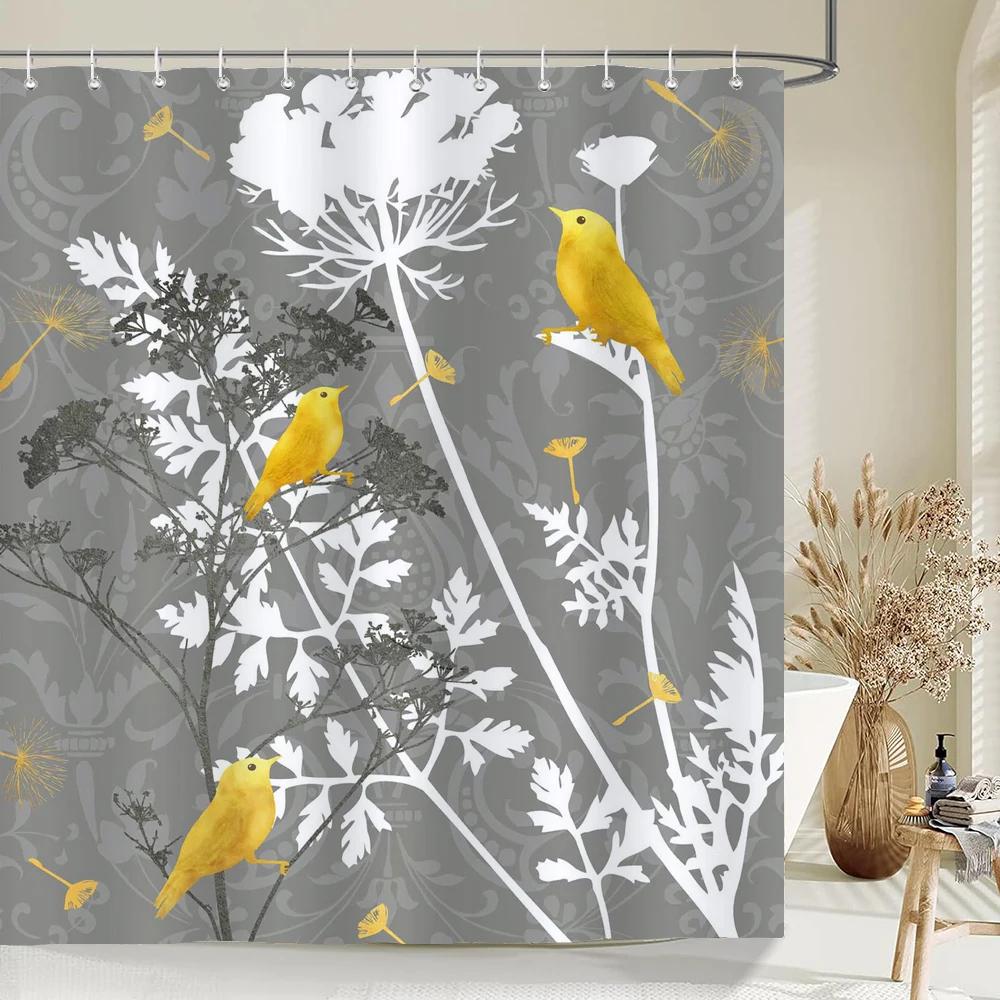 Dandelion Natural Flowers Shower Curtains Waterproof Bathroom Curtain Bath Curtain High Quality With Hooks Shower Curtain