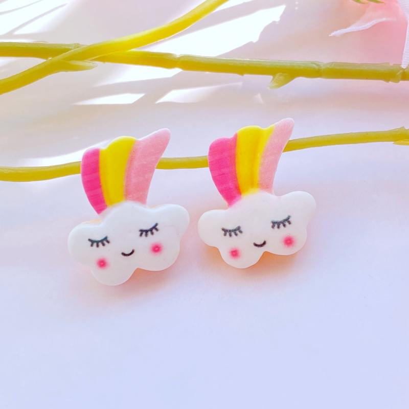 10Pcs New Kawaii Resin Mixed Cartoon Mini Unicorn Series Flat Back Cabochon Crafts Clothing DIY Scrapbooking Accessories