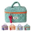 Women's Color Blocking Checkered Makeup Bag Large Capacity Cosmetic Organizer Ins Style Makeup Brush Storage Pouch Portable