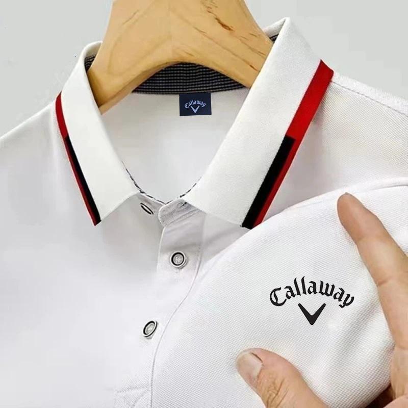 

Callaway Embroidered 2025 Новая летняя рубашка поло для мужчин Высококачественная повседневная удобная и дышащая футболка с коротким рукавом для мужчин XL