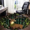 1pc Forest Deer Office Round Area Rug, Under Office Chairs Bedroom Living Room Home Decor, Room Deco
