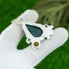 Natural Solar Moss Agate Gemstone Pendant 925 Sterling Silver Jewelry For Women