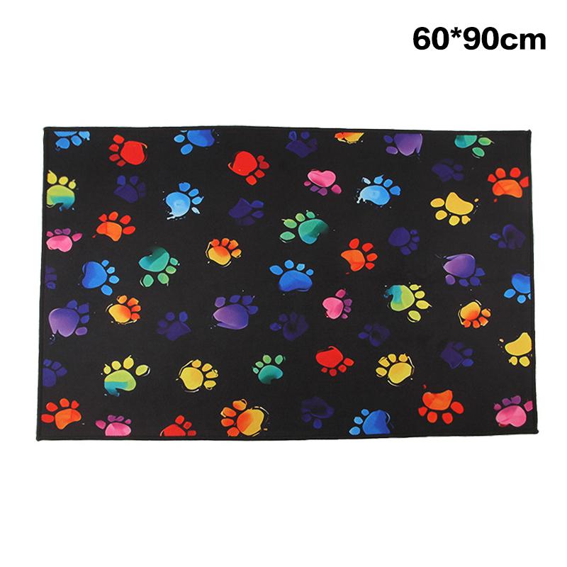 Pet Paw Pattern Floor Mat Multi-Function Non-Slip Cats Dogs Kennel Fence Carpets Household Pet Meal Mat Puppy Training Pad