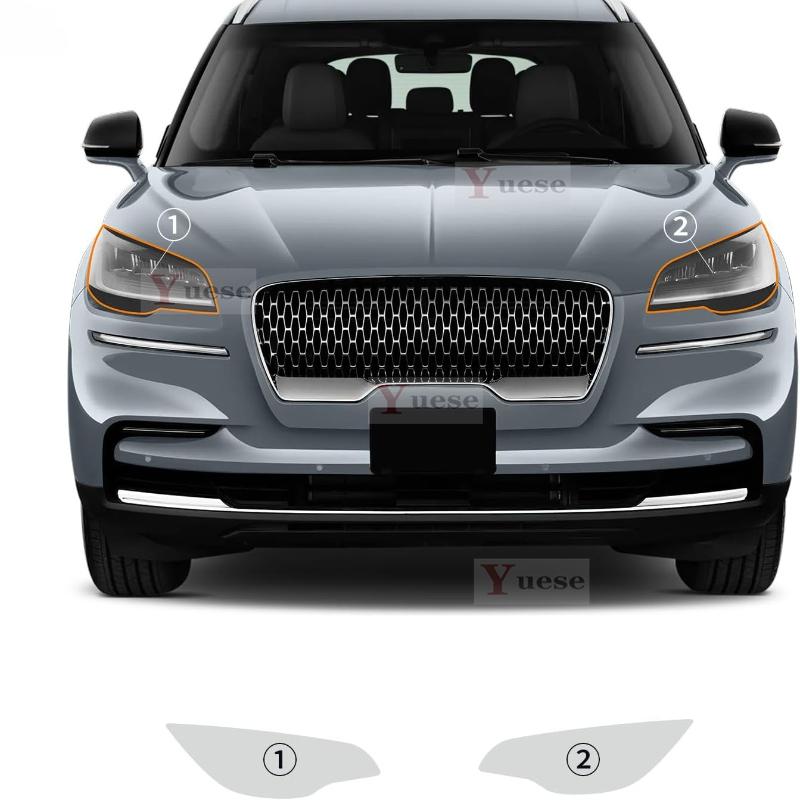 Pour Lincoln Aviator AVIATOR - Film de Protection pour Phares de Voiture 2 Pièces Transparent Noir Fumée Autocollant TPU