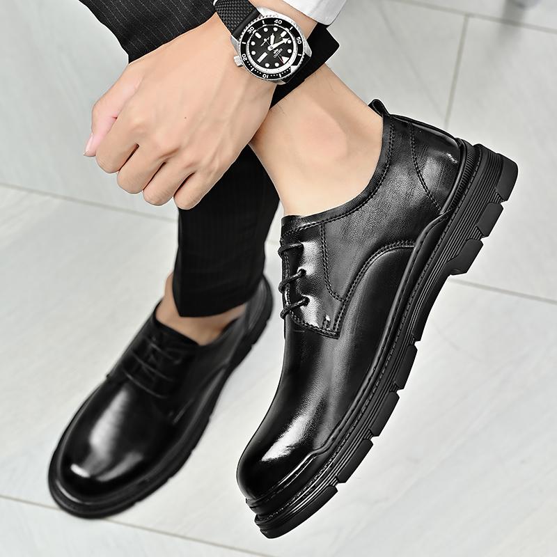Low-top leather fashion trend all match casual leather shoes men's business shoes