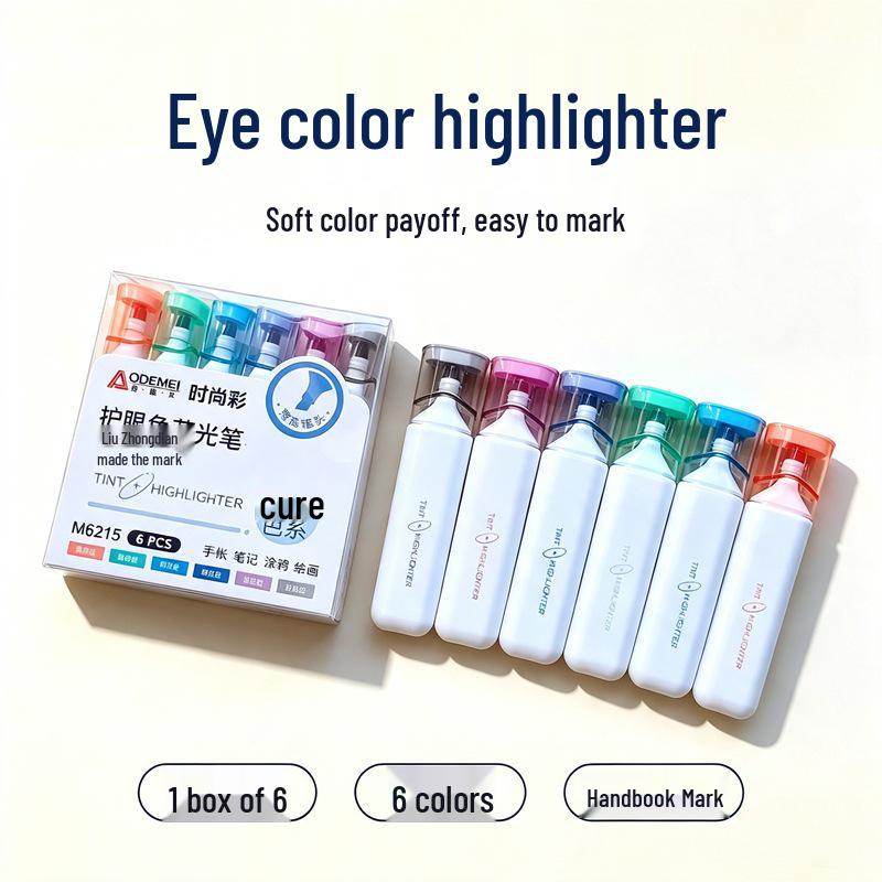 6-Color Large Capacity Fluorescent Glitter Pens with Oblique Tips for Journaling and DIY Projects
