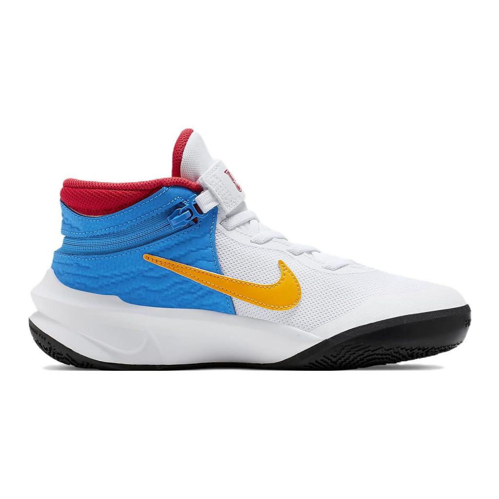 Nike Team Hustle D 10 Basketball Shoes Kids Sneakers White Black Yellow DV9110-171