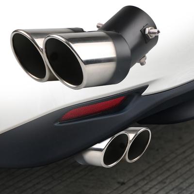 Arayüzü 63mm Tek/Çift Çıkışlı Evrensel Araba Egzoz Ucu Paslanmaz Çelik Otomatik Susturucu egzoz borusu Araba Aksesuarları