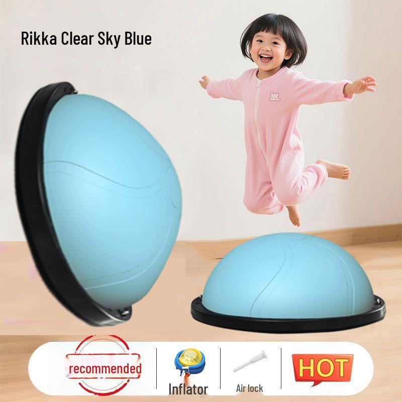 Wave Speed Balance Ball: Children's Half-Round Sensory Bouncing Ball for Yoga, Foot-Pedaled Burpees, and Home Fitness.