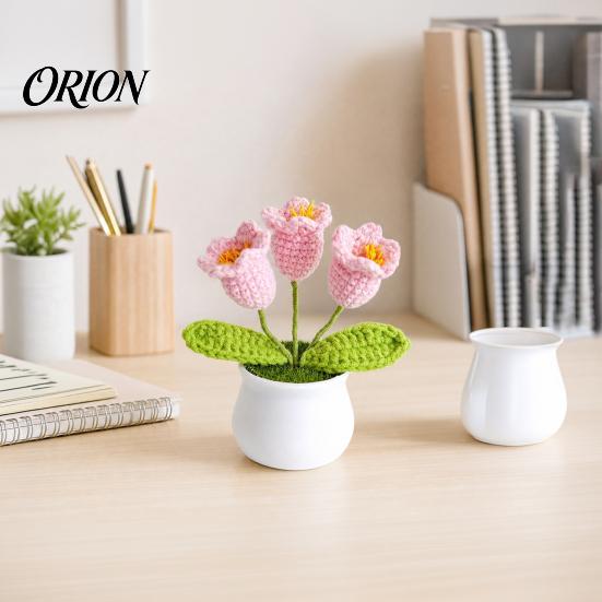 Hemp Rope Plant Pot Woven Potted Plant, Handmade Wool 3D Texture Crochet Maintenance Free Flowerpot Flower with Flowerpot, No Home Decor Eco-friendly