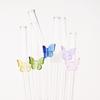 4pcs Butterfly Glass Straw with Brush 200*8mm Reusable Drinking Straw Set Milkshakes Cocktail Coffee Straws Home Bar Accessories