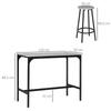 Five-Piece Industrial-Style Bar Table Set - Grey/Black