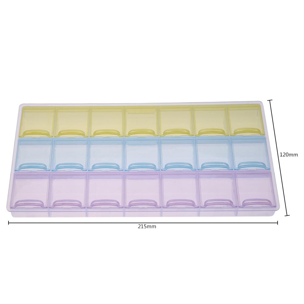 21 Grids Cotygodniowe pudełko do przechowywania tabletek Candy Sundries Container Home Organizer