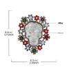 Luxury Big Heavy Flower  Skull Brooch Jewelry Retro Ghost Witch Badge Pin For Coat Bag Decor Accessory Halloween Gift