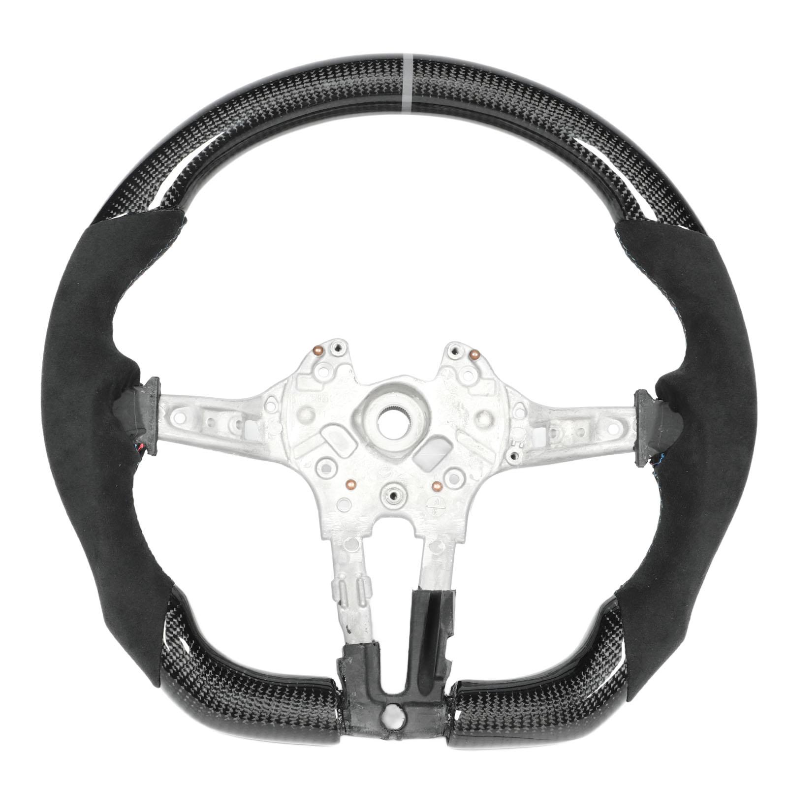 

Custom Carbon Fiber Steering Wheel Suede M‑tri for F20 F22 F30 F32 F87 F80 F82 M140i M2 M3 M4 чёрный
