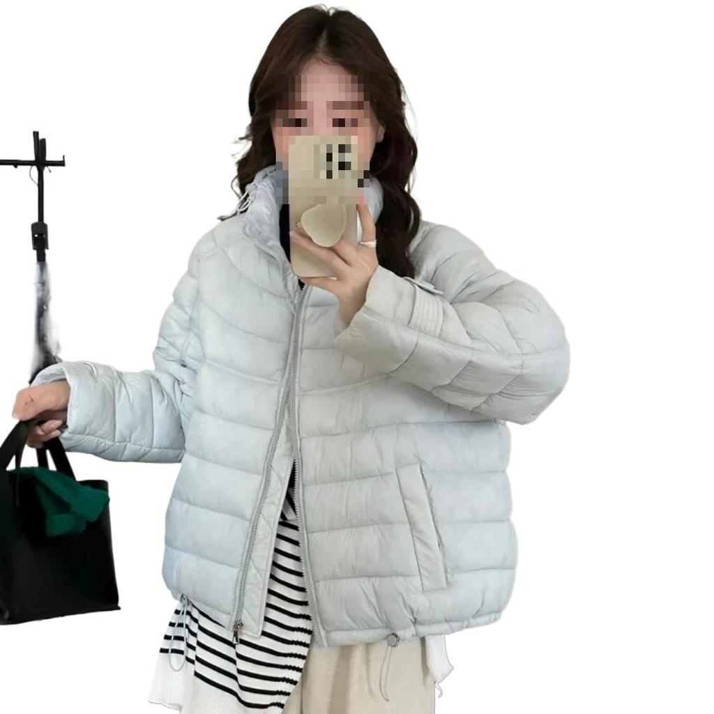 Women's 2025 Korean Style Loose Cotton Jacket - Autumn Winter Fashion with Stand Collar