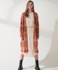 Not No-Button Wool Check Long Cardigan