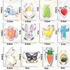 Stainless Steel Easter Bunny Cookie Cutters Set of 12 - Rabbit, Egg, Chick, Carrot Shapes for Baking, Pastry Molds