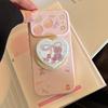 Cute Pink Bear Heart-Shaped Magnetic Stand and Bear Phone Case for iPhone 16, iPhone 17, and iPhone 17 Pro Max