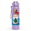 1PC Glass Bottle Christmas Tree Ocean Print 750ml Color Plastic Sports Water Bottle Leakproof Flip Straw Lid Suitable for Sports Office Home Use