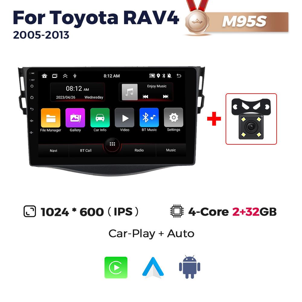 8-Core 8+256G Android Auto Wireless Carplay Car Radio For Toyota RAV4 Rav 4 2005-2013 Multimedia Player 2Din DSP Navigation GPS