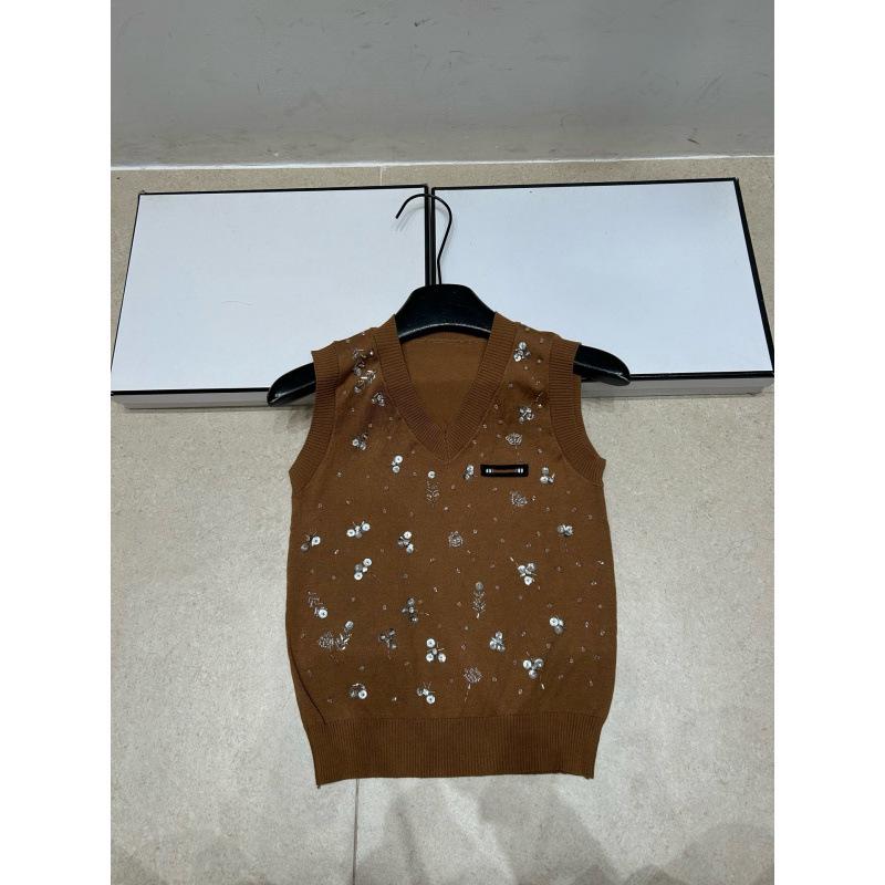 Trendy Sequin V-Neck Knit Vest - High-Quality, Slim-Fit, Versatile Fashion Top