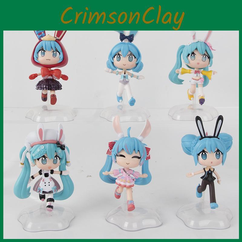 Rabbit Pvc Delightful Ears Hatsune Miku Q Version Doll Figurines Collectible