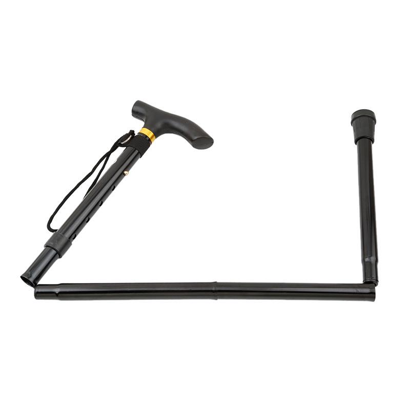 5-Section Aluminum Trekking Pole: Folding, Anti-Slip Adjustable Crutch for Hiking & Elderly Use