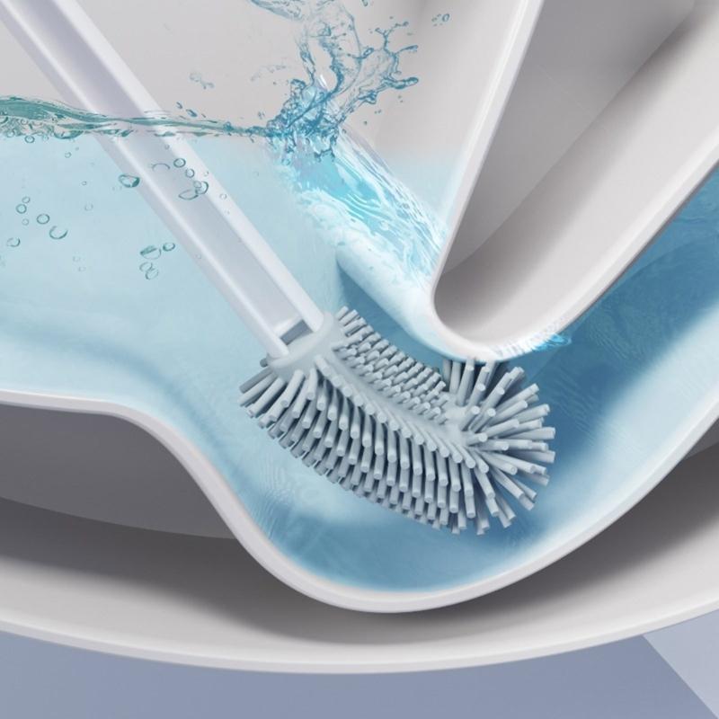 Household Toilet Bowl Brush Bathroom Cleaning Tools Flexible Bendable Silicone Bathroom Toilet Cleaning Brush Enduring