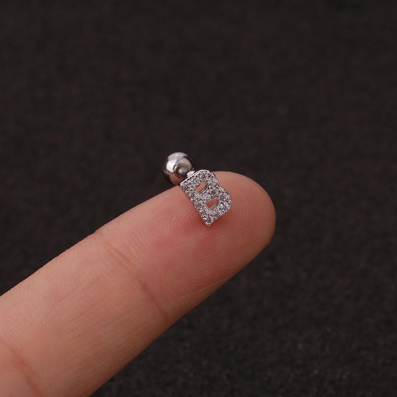 Trendy 26 Letters Tragus Cartilage Earring Women Exquisite Tiny Initial Alphabet Name Helix Earring Piercing Jewelry Gift