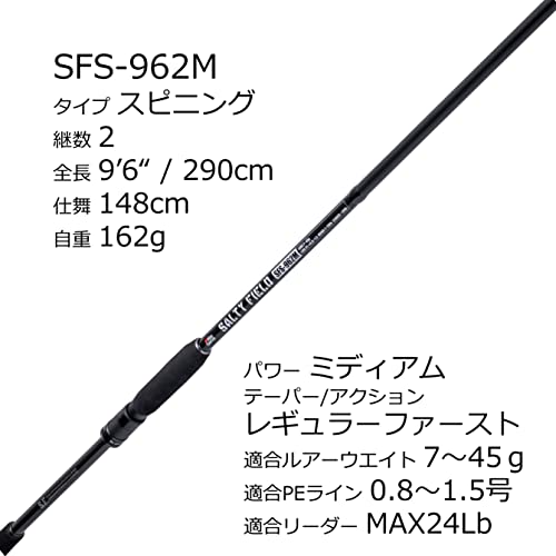 AbuGarcia Saltyfield SFS-962M Fishing Rod, Light Shore Jigging, Sea Bass Rod