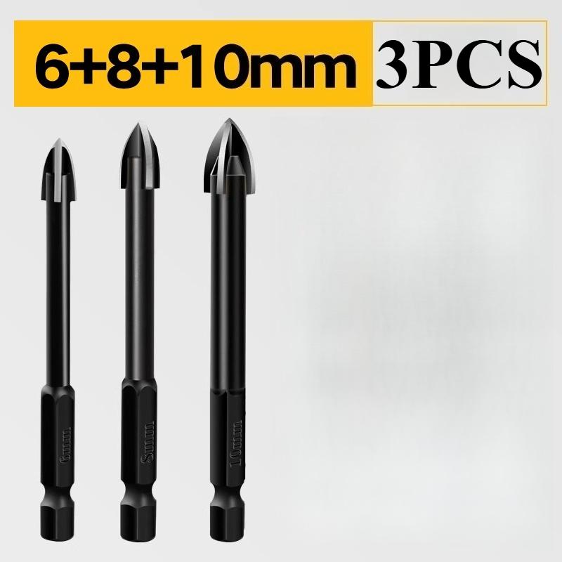 4-Blade Cross Drill Bit: Universal for Alloy, Porcelain, Glass Tile, Cement, Marble & Granite - Anti-Corrosion & High-Efficiency