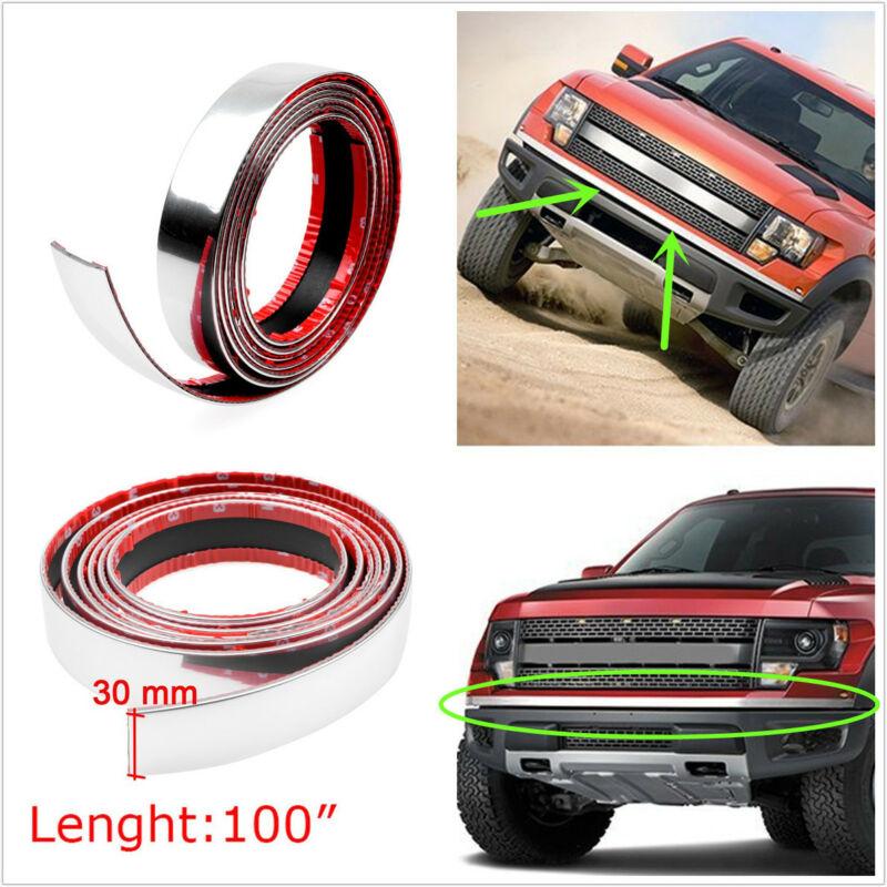 100" Car Bumper Door Edge Lip Guard Chrome Decor Protector Moulding Trim Strip