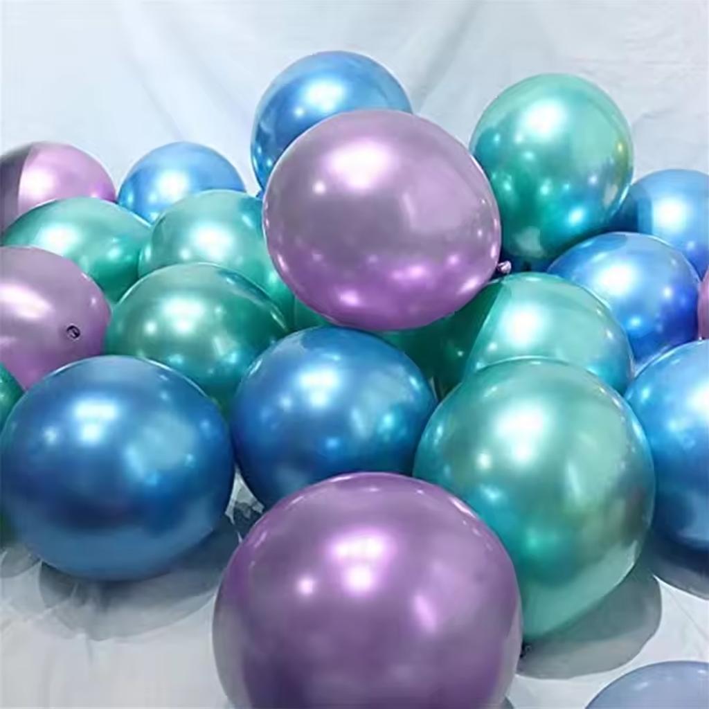15pcs Chrome Metallic Mermaid Latex Balloons Set Happy Birthday Party Decorations Adult Kids Wedding Globos Supplies