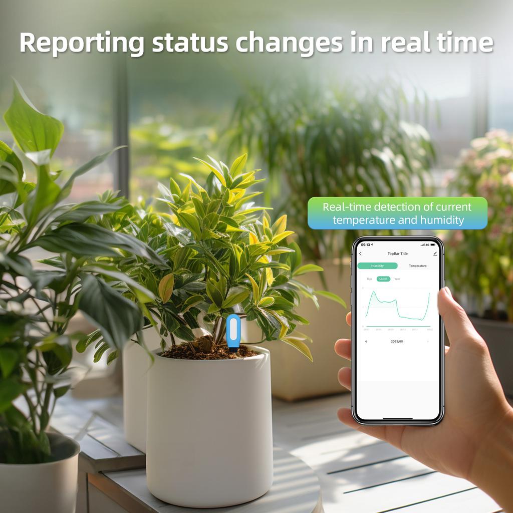 Wireless Soil Meter with   App Control 2 in 1 Temperature and Humidity Sensor for Indoor Outdoor Plants Garden Lawn