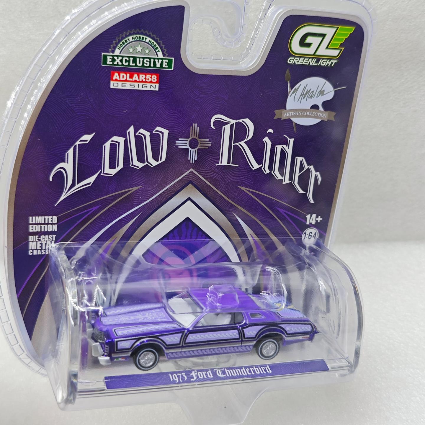 

Зеленый свет 1:64 1973 Thunderbird Лоурайдер Симуляция Модель автомобиля Сплав Мини Игрушка Дисплей Украшение Подарок