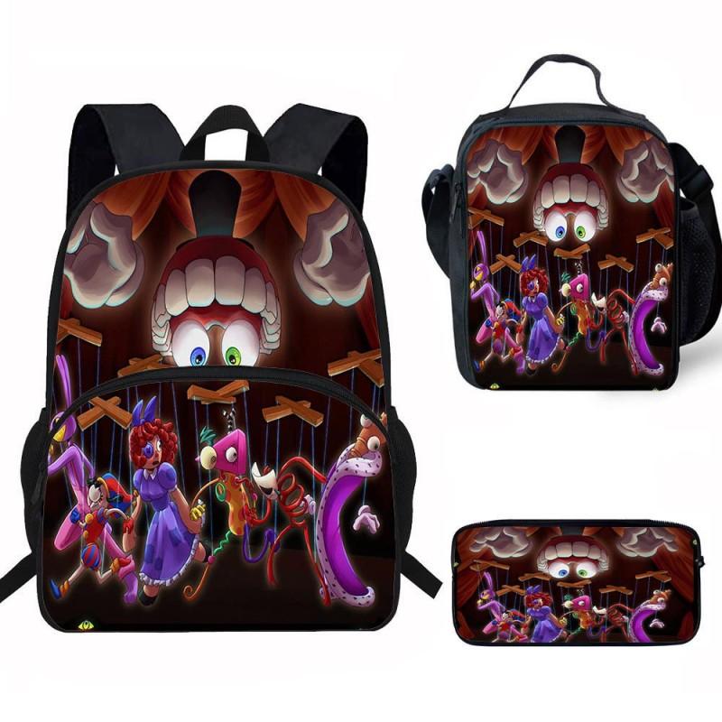 Kinder Cartoon Rucksack Set Grundschüler Mit Lunchtasche Federmäppchen - Leicht Ergonomisch Oxford Stoff