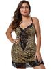 Plus Size Loose Deep V Lace Trim Sexy Lingerie Camisole Sleepwear Nightgown for Women